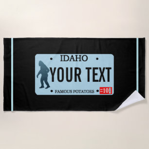 Toalha De Praia Placa de Licença Idaho Sasquatch
