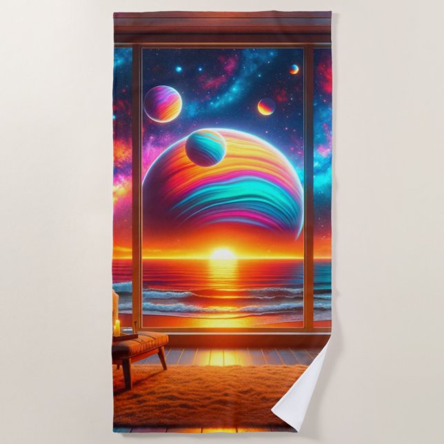 Toalha De Praia Planetas (Frente)