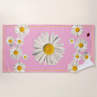 Toalha De Praia Pocket full of daisies beach towel. 