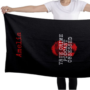 Toalha De Praia Podcast de crimes reais personalizado obcecado