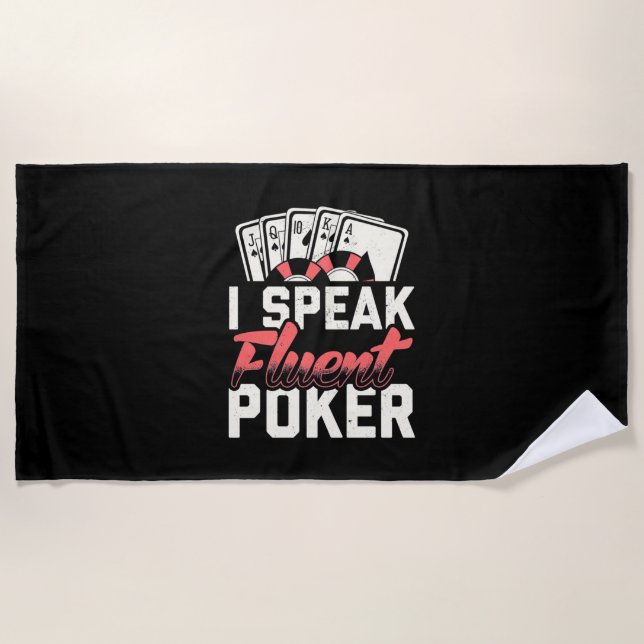Toalha De Praia Poker Lover | I Fala Fluent Poker (Frente)