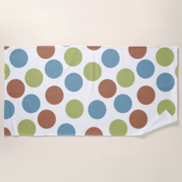 Toalha De Praia Pontos azuis, verdes e castanhos