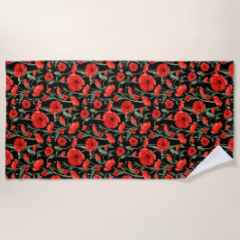 Toalha De Praia Poppies vermelhos