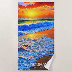 Toalha De Praia Pôr do sol da praia