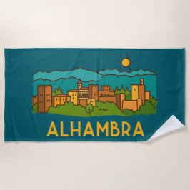 Toalha De Praia Pôr do Sol na Alhambra 2