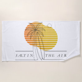 Toalha De Praia Pôr do Sol Retro de Prancha de Surf Minimalista Sa