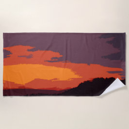 Toalha De Praia pôr do sol simplificado