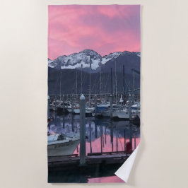 Toalha De Praia Porto de Barco Rosa Sunrise 1 - Beach Towel