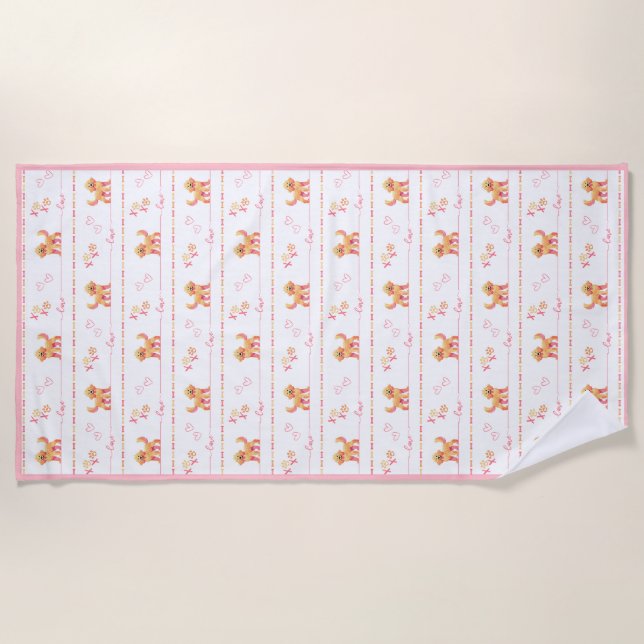 Toalha De Praia Posh Doodle Dog Love Beach Towel (Frente)