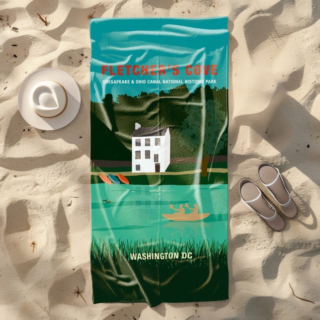 Toalha De Praia Poster de viagens Retro Fletcher Cove Washington D (Criador carregado)