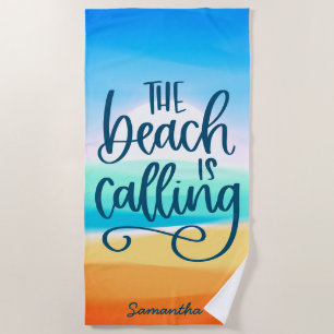 Toalha De Praia Praia chama Férias de Quebra de Primavera Personal