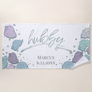 Toalha De Praia Praia de Honeymoon — HUBBY Teal Lilac Modern Seash