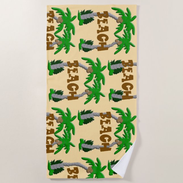 Toalha De Praia Praia e Palmeiras (Frente)