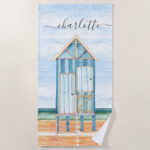 Praia Personalizada do Hut Beach Watercolor