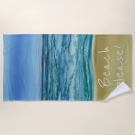 Toalha De Praia Praia Pintou "Beach Please" Beach Towel