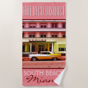 Toalha De Praia Praia sul Miami do distrito do art deco