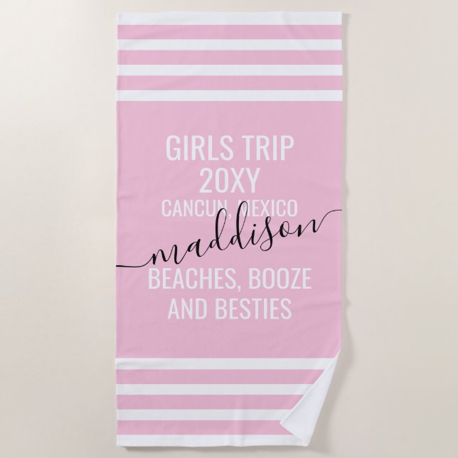 Toalha De Praia Praias Bebidas Amigas Viagem Personalizado das Men (Frente)