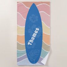 Prancha de Surf Blue Hawaii em Ondas Pastel