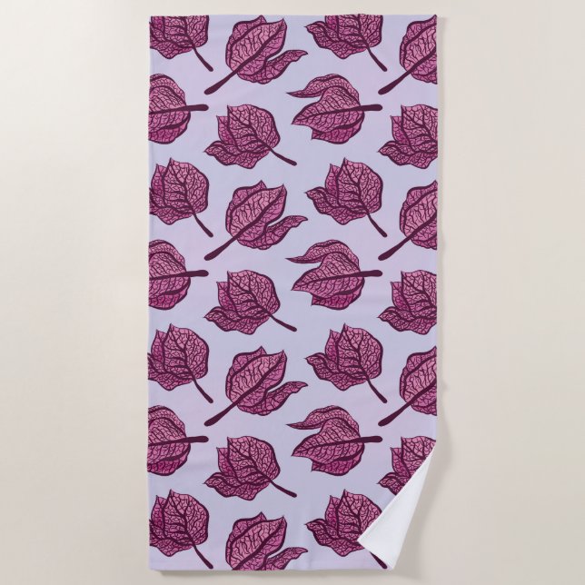 Toalha De Praia Prato de Flor de Physalis Rosa Pastel Botânico (Frente)