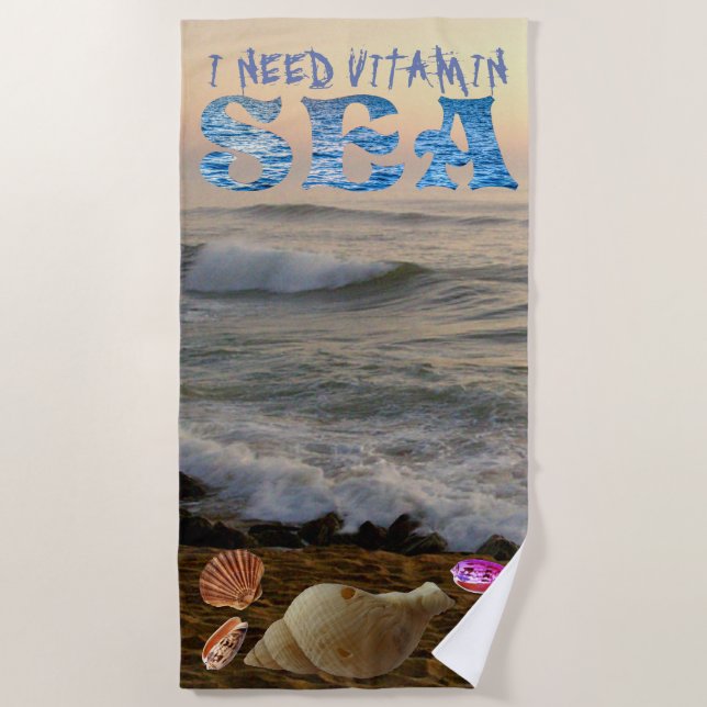 TOALHA DE PRAIA PRECISO DE VITAMIN SEA (Frente)