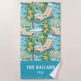 Toalha De Praia Preppy Beach Lounger | PISCINA