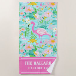 Toalha De Praia Preppy Summer Flamingo | Beach House