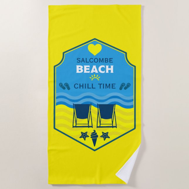 Toalha De Praia Presente britânico na praia (Frente)