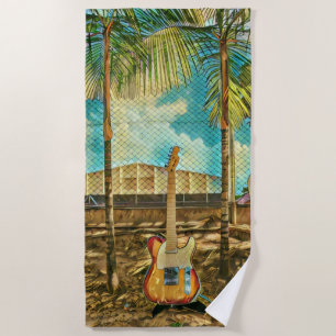 Toalha De Praia presente de amante de guitarra