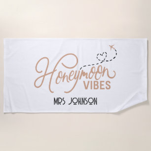Toalha De Praia Presente de Casamento das Vibes da Lua de Honeymoo