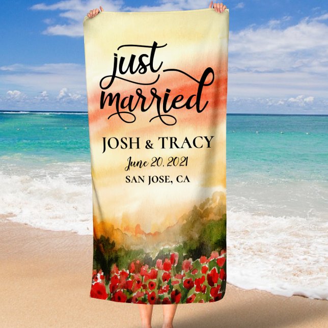 Toalha De Praia Presente de Casamento Personalizado Senhor e Senho (Mr and Mrs Personalized Wedding Gift, Engagement Beach Towel)