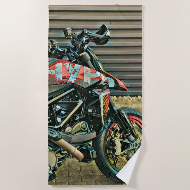 Toalha De Praia Presente de motocicletas (Frente)