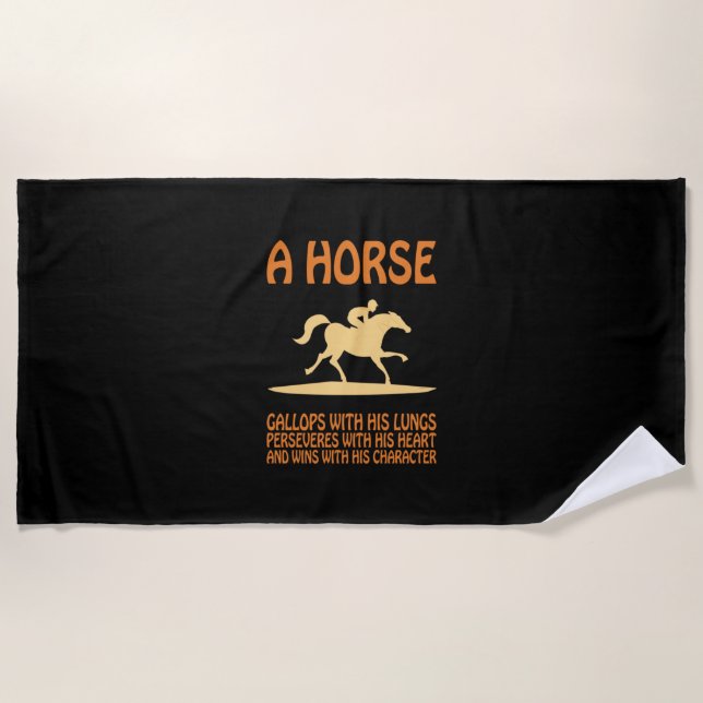 Toalha De Praia Presente Equestre | Galoços de cavalos (Frente)