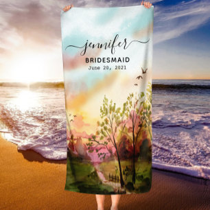 Toalha De Praia Presente para Dama de Honra - Nome Personalizado