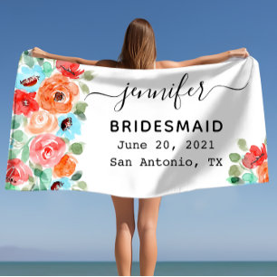 Toalha De Praia Presente para Damas de Honra da Festa de Despedida