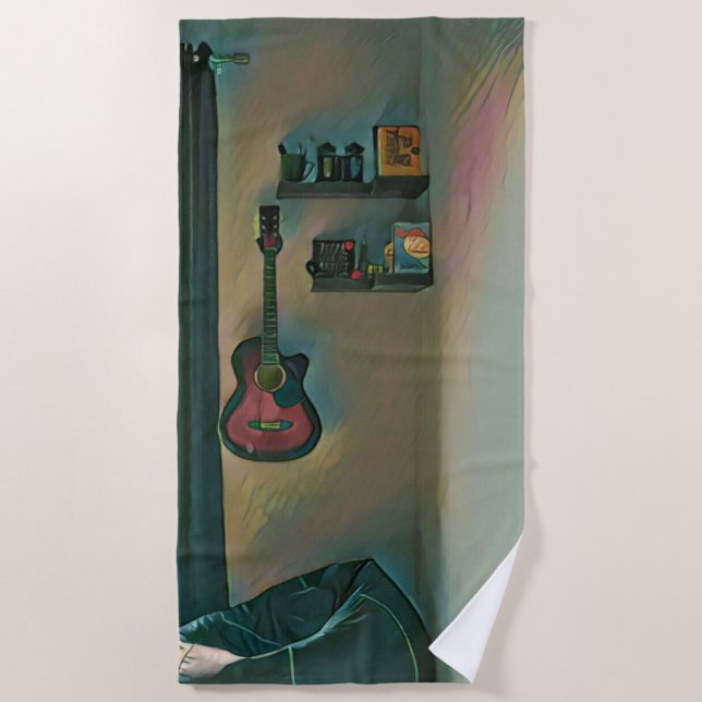 Toalha De Praia Presente para guitarrista (Frente)