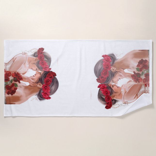 Toalha De Praia Presente Personalizado Floral Comovente (Frente)