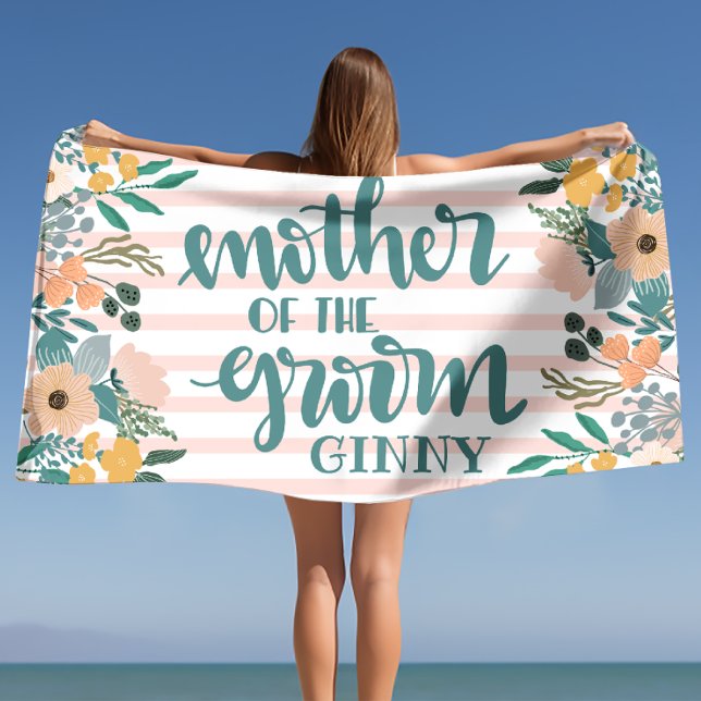 Toalha De Praia Presente Personalizado para a Despedida de Solteir (Mother of the Groom Bachelorette Personalized Beach Towel)