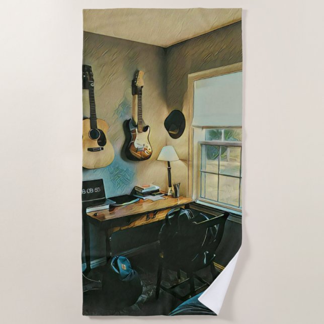 Toalha De Praia Presentes de guitarra para namorada (Frente)