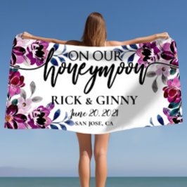 Toalha De Praia Presentes de Lua de Mel de Casamento - Florais Per