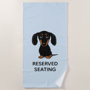 Toalha De Praia Preto bonito e Dachshund de Tan com texto feito