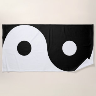 Toalha de praia preto e branco de Ying Yang