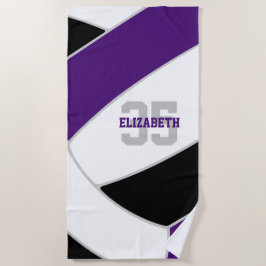 Toalha De Praia preto roxo ou QUALQUER clube de voleibol cores per