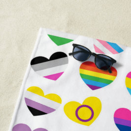 Toalha De Praia Pride Hearts Beach Towel