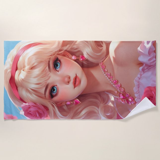 Toalha De Praia Princesa da flor (Frente)