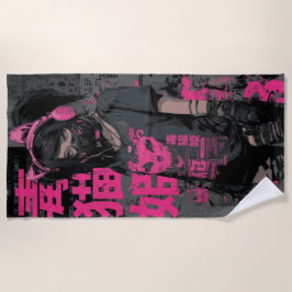 Toalha De Praia Princesa Gato Tóxico Garota Arte de Rua