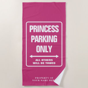 Toalha De Praia Princesa que estaciona somente o nome feito sob