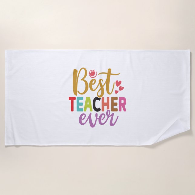 Toalha De Praia Professor de presentes | Melhor Professora Do Mund (Frente)