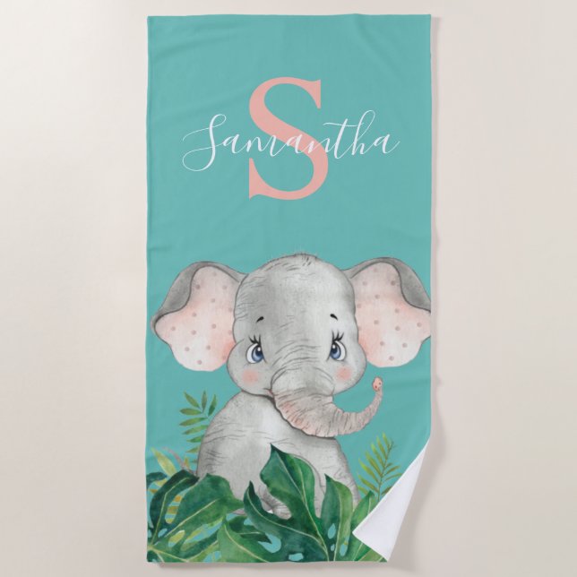 Toalha De Praia Protetor de selva de elefante (Frente)