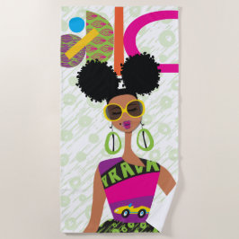 Toalha De Praia Puff Girl Colorful Beach Towel