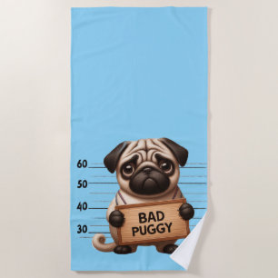 Toalha De Praia Pug Travesso